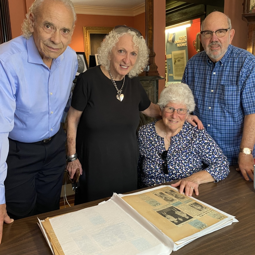 Former resident at the WWII Fort Ontario Emergency Refugee Shelter, Doris Schechter, second from left, with Saul Troen and Larry and Arlene Spizman.